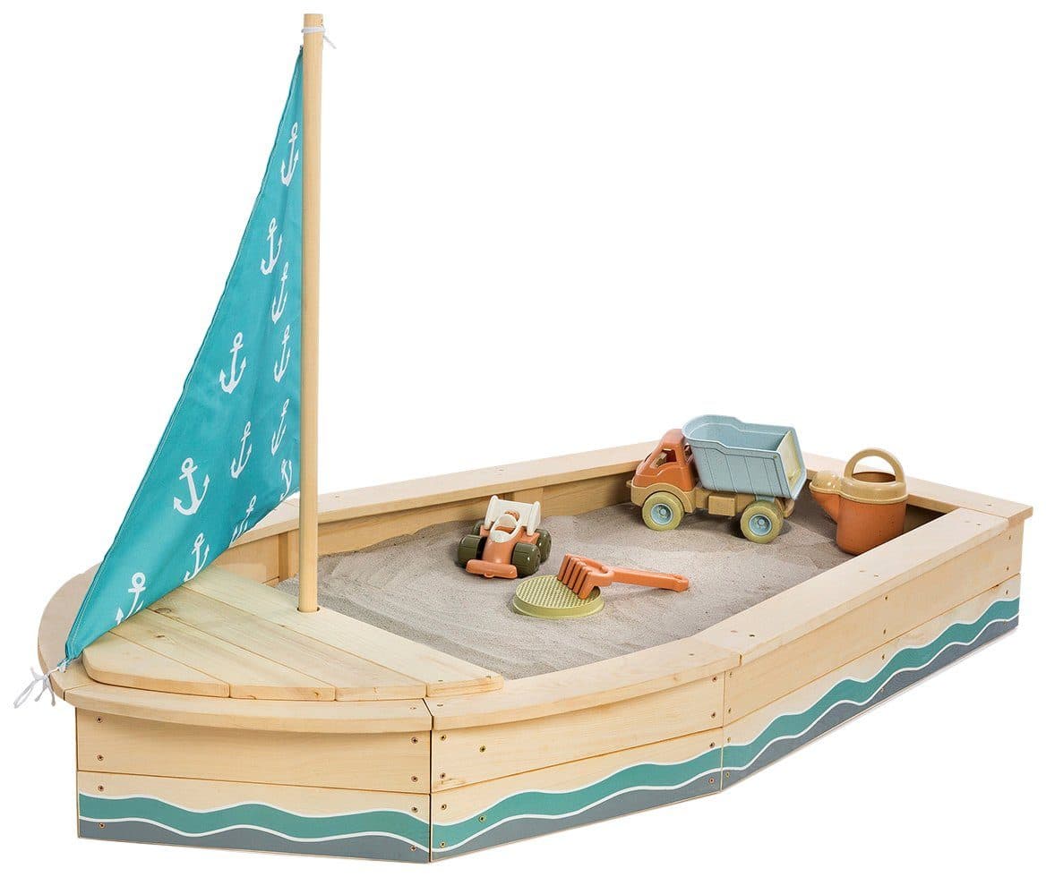 MUDDY BUDDY® Sandkasten Anchor Lover Natur-Petrolblau FSC® Massivholz - Bild 2