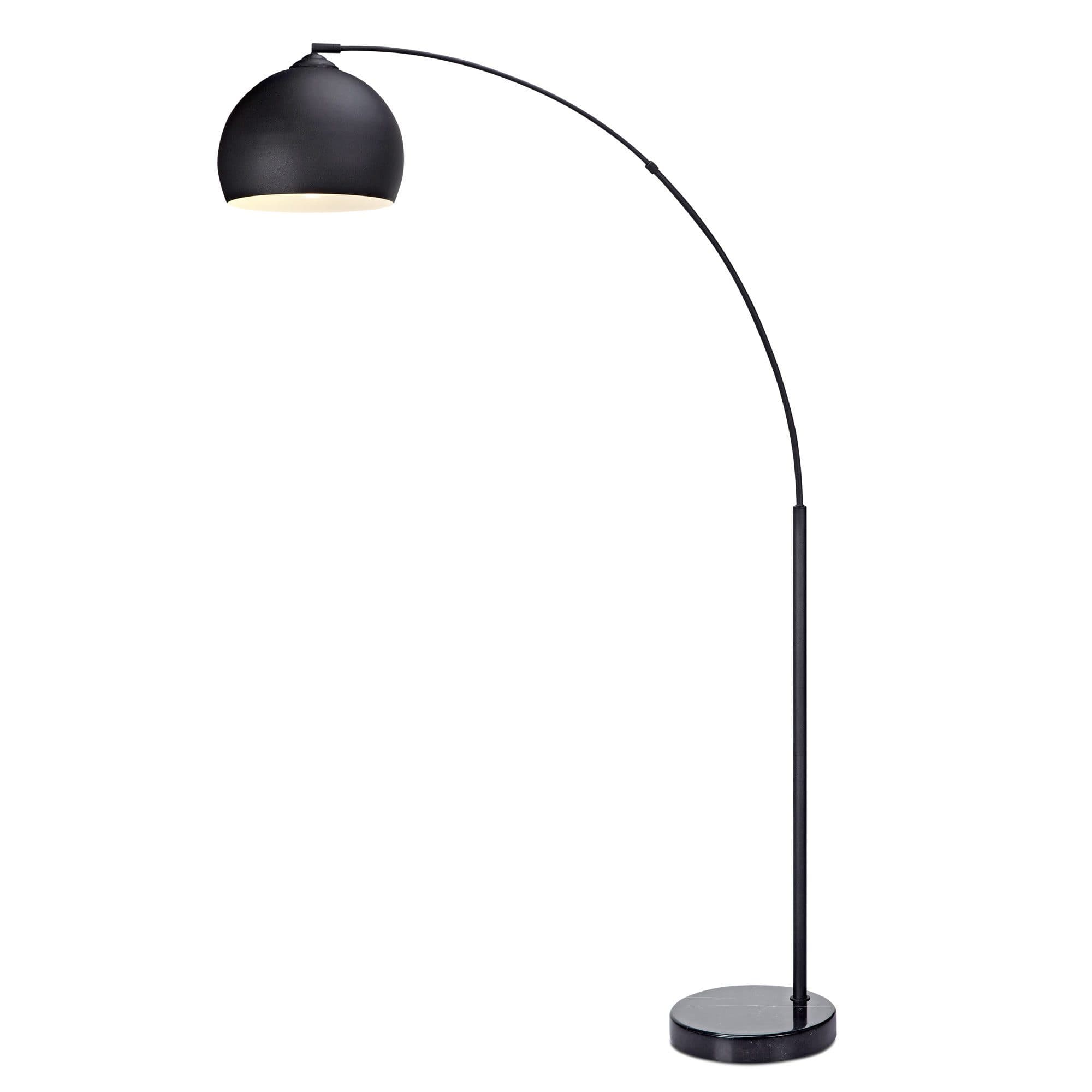 Teamson Home Bogenlampe Gebogene Stehlampe Metall Glockenschirm Schwarz - Bild 2
