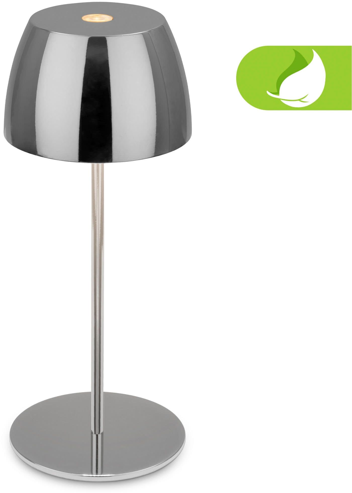 BRILONER LED Tischleuchte Serina Mini Schwarz Chrom IP44