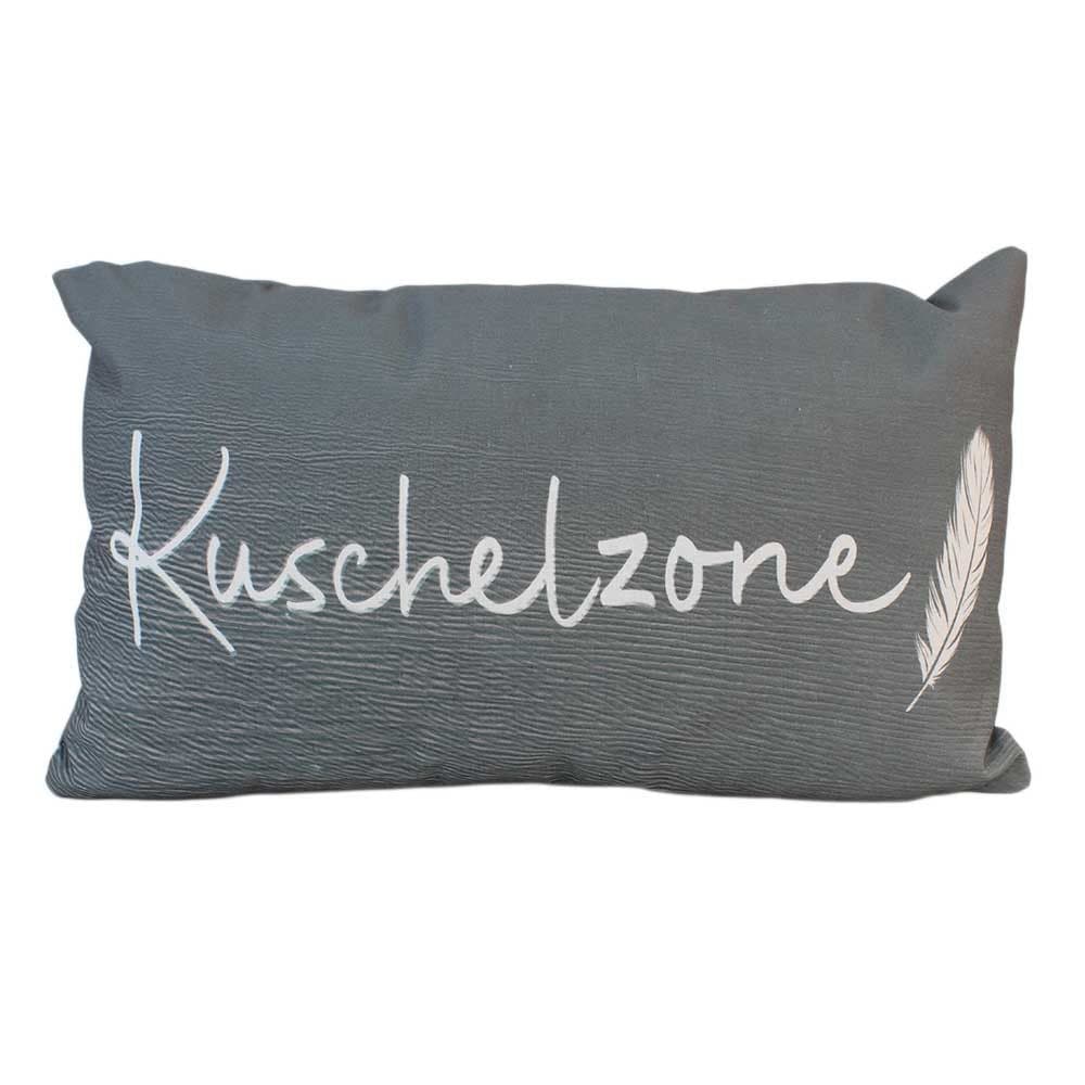 Bada Bing Kuschelzone Dekokissen Grau Feder-Motiv - Bild 2