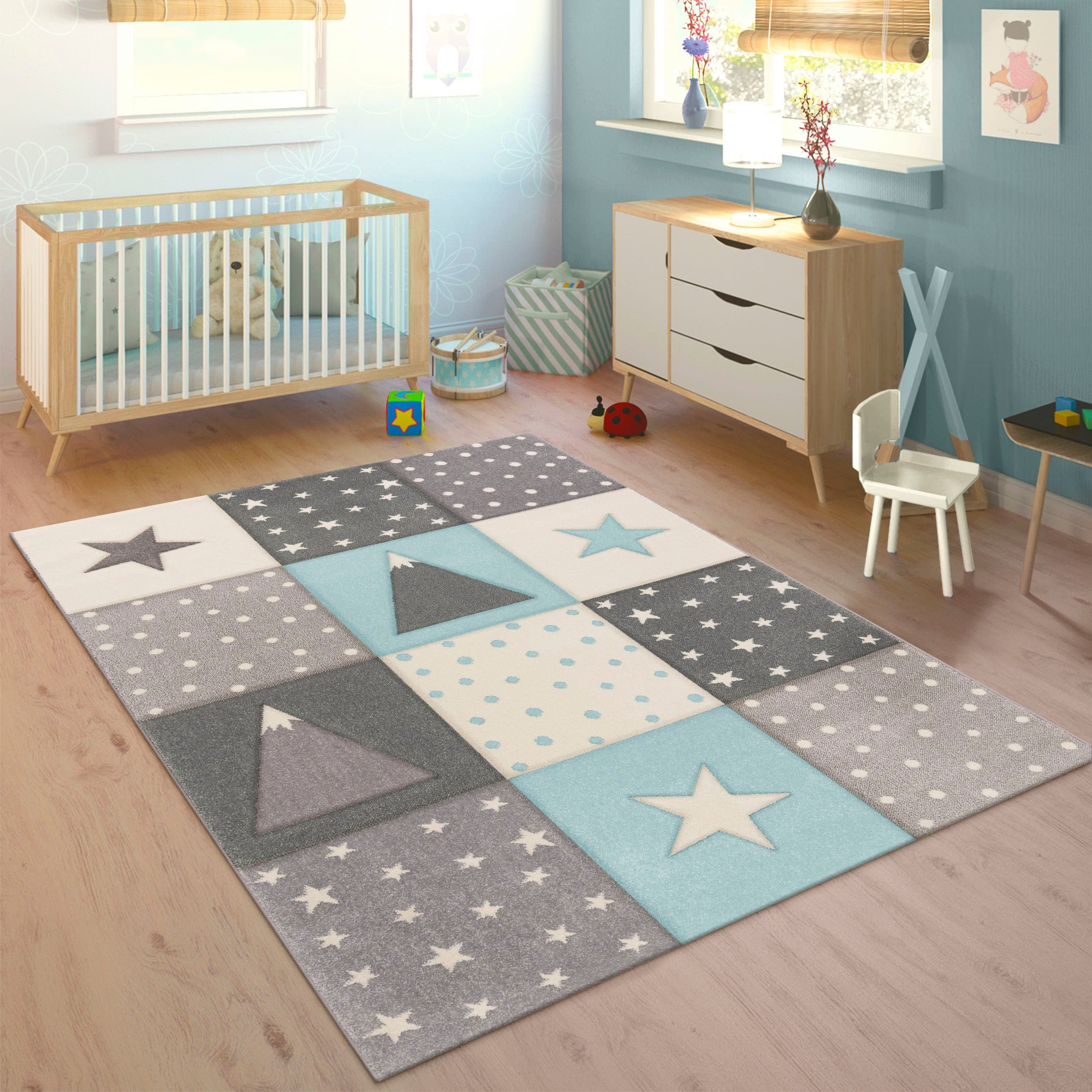 PACO HOME Cosmo 340 Kinderteppich Blau Kurzflor Motiv - Bild 2