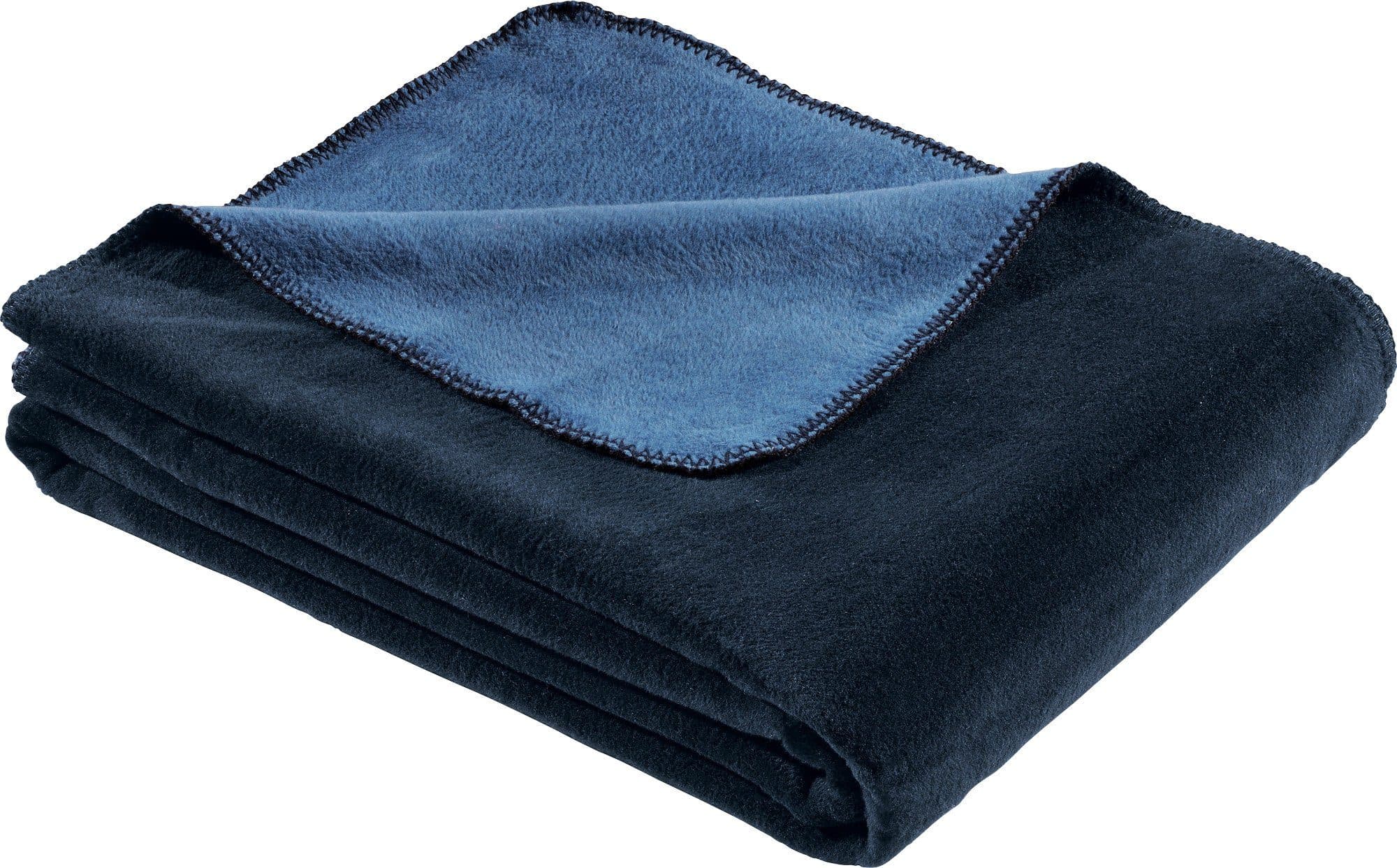 LOOKS by Wolfgang Joop Wohndecke Jacquard Baumwollmischung Uni Blau - Bild 2
