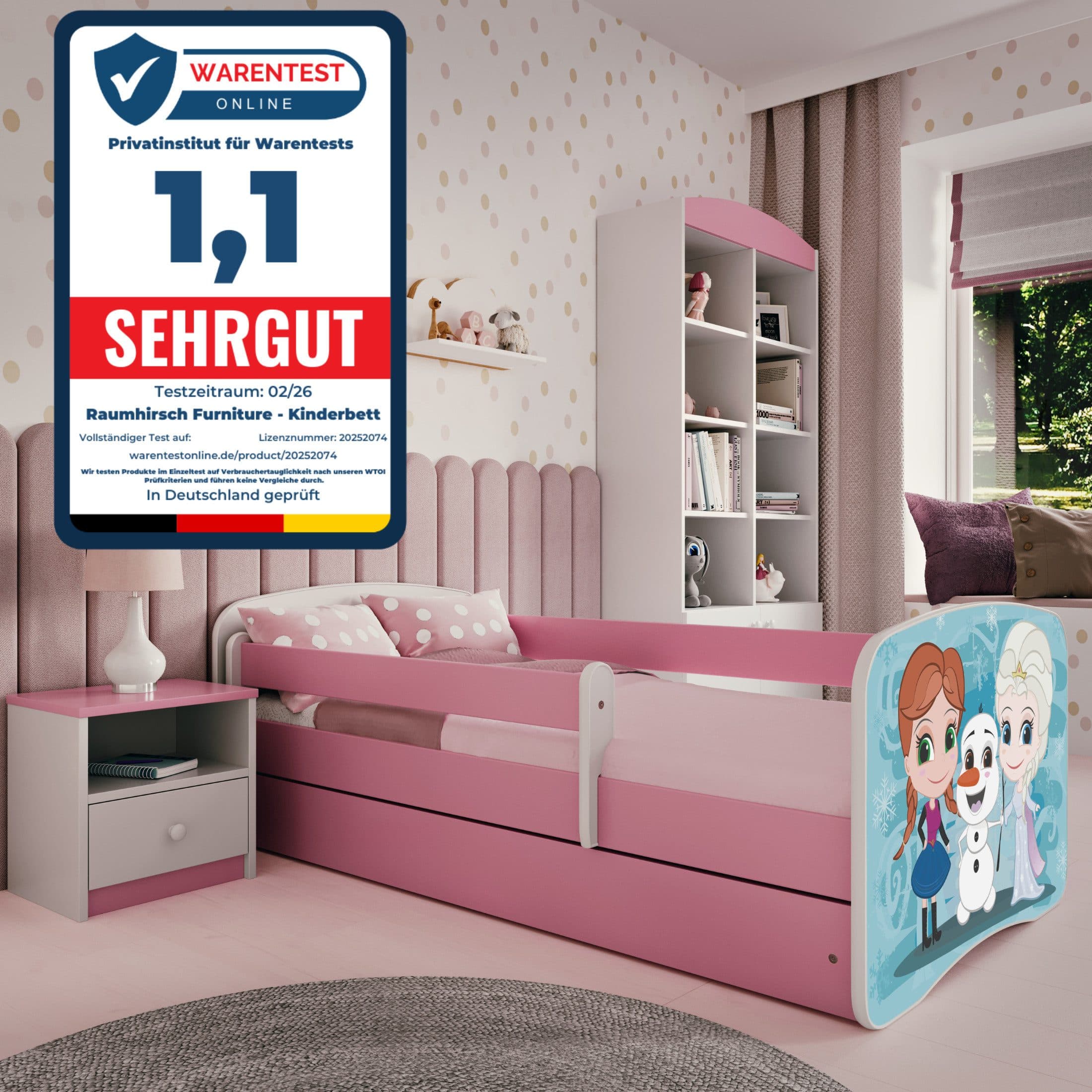 Raumhirsch Furniture Kinderbett Rosa Komplettset mit Matratze & Schublade - Bild 2