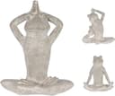 mucHome Dekofigur XL Yoga Frosch Grau Polyresin Bild 2