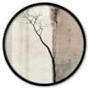 MuchoWow Poster Rund Wabi Sabi Pflanze Beige Schwarz Rahmen Bild 2