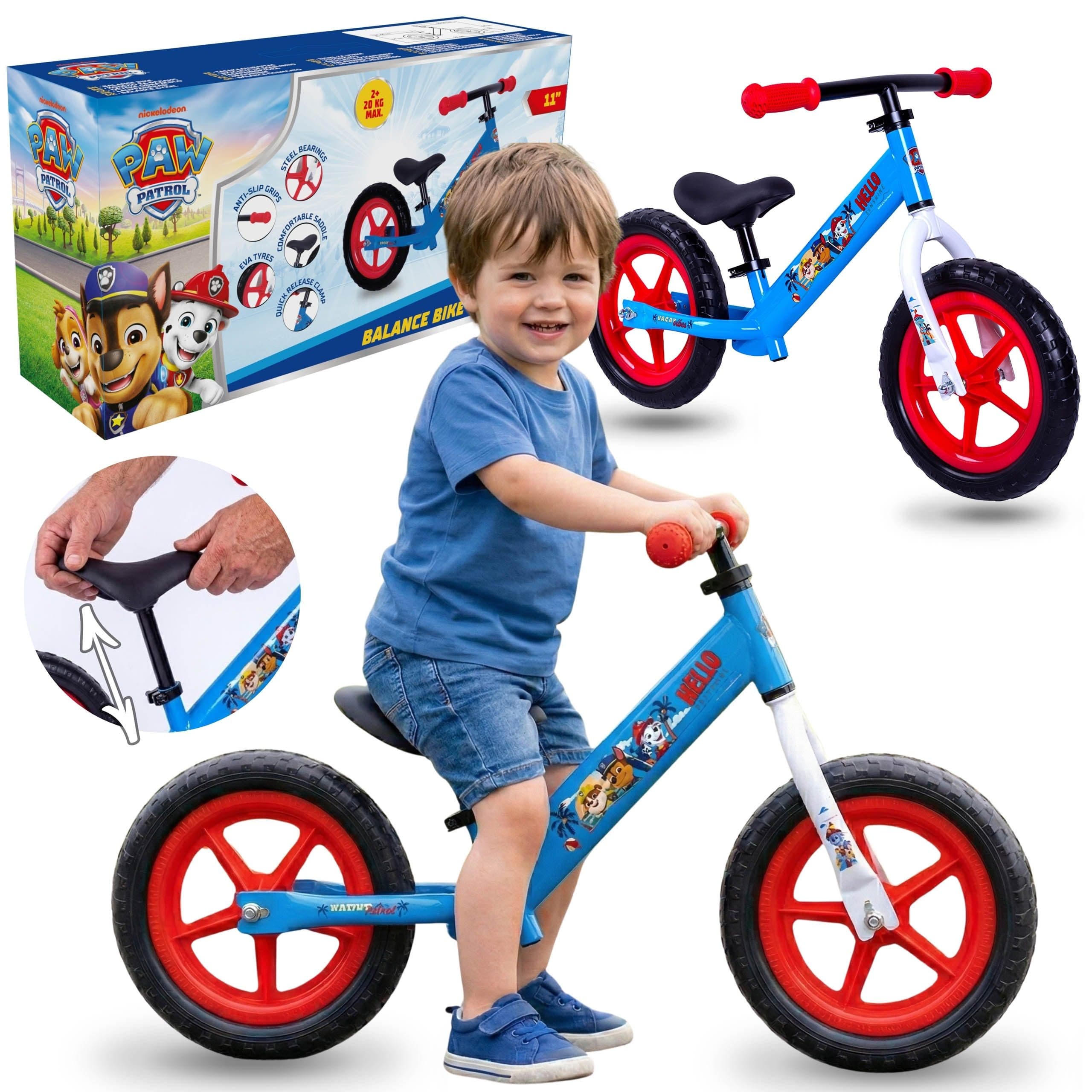 Sarcia.eu Laufrad Paw Patrol blau-rot höhenverstellbar 11 Zoll - Bild 2