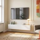 en.casa Hängeschrank Evaton Weiß Matt mit 2 Klappen Bild 2