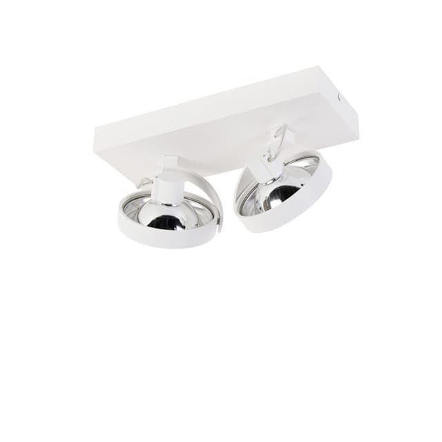 QAZQA LED Aufbaustrahler Go: Moderner Aluminium-Strahler in Weiß, 2-flammig