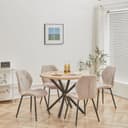 GrandCA HOME Essgruppe 5-tlg. Beige/Schwarz MDF Leinen Bild 2