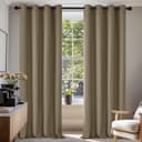 Deconovo Verdunkelungsvorhang 2er Set Taupe Polyester mit Ösen Bild 2