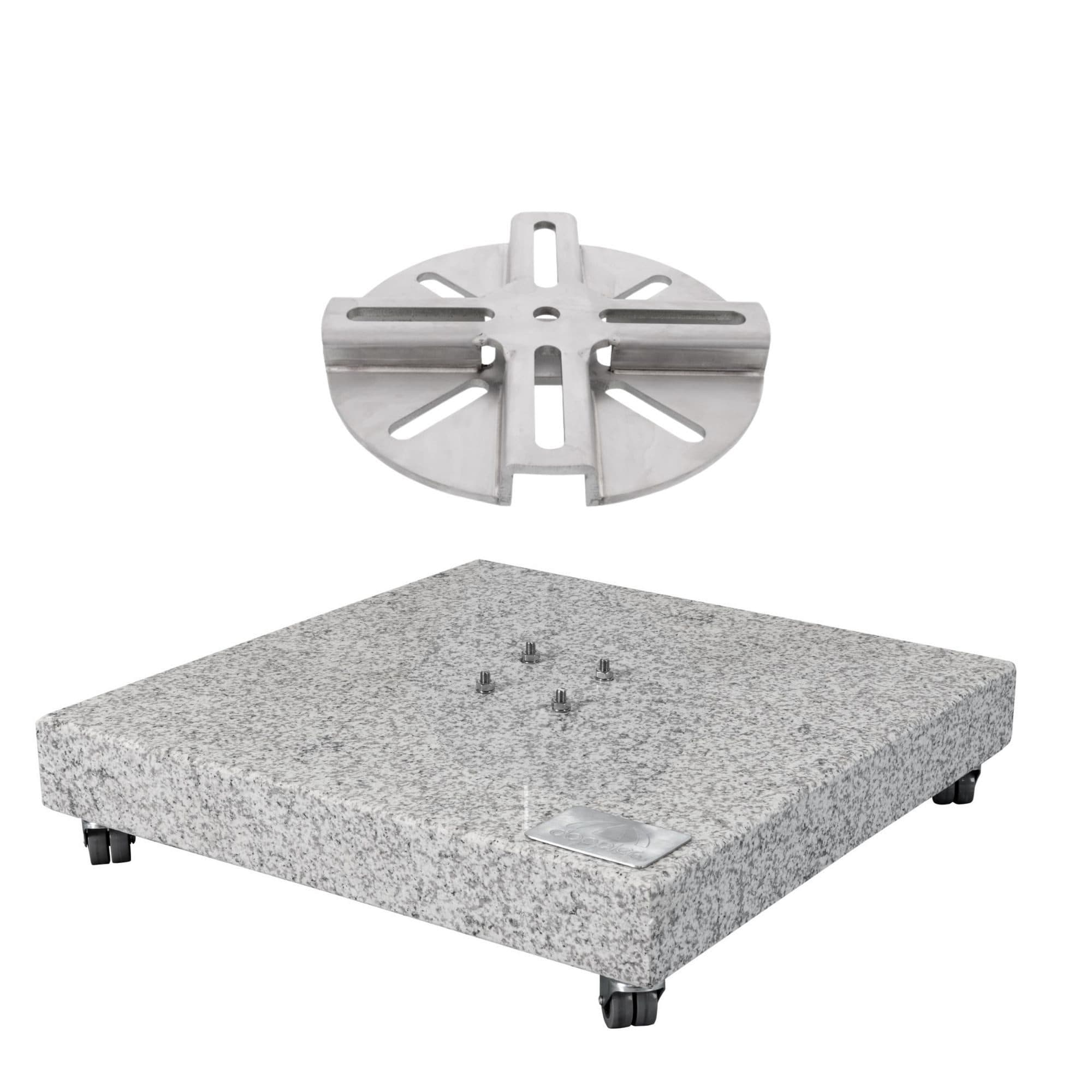doppler Granit Schirmständer 140kg mit Rollen und Adapter - Bild 2