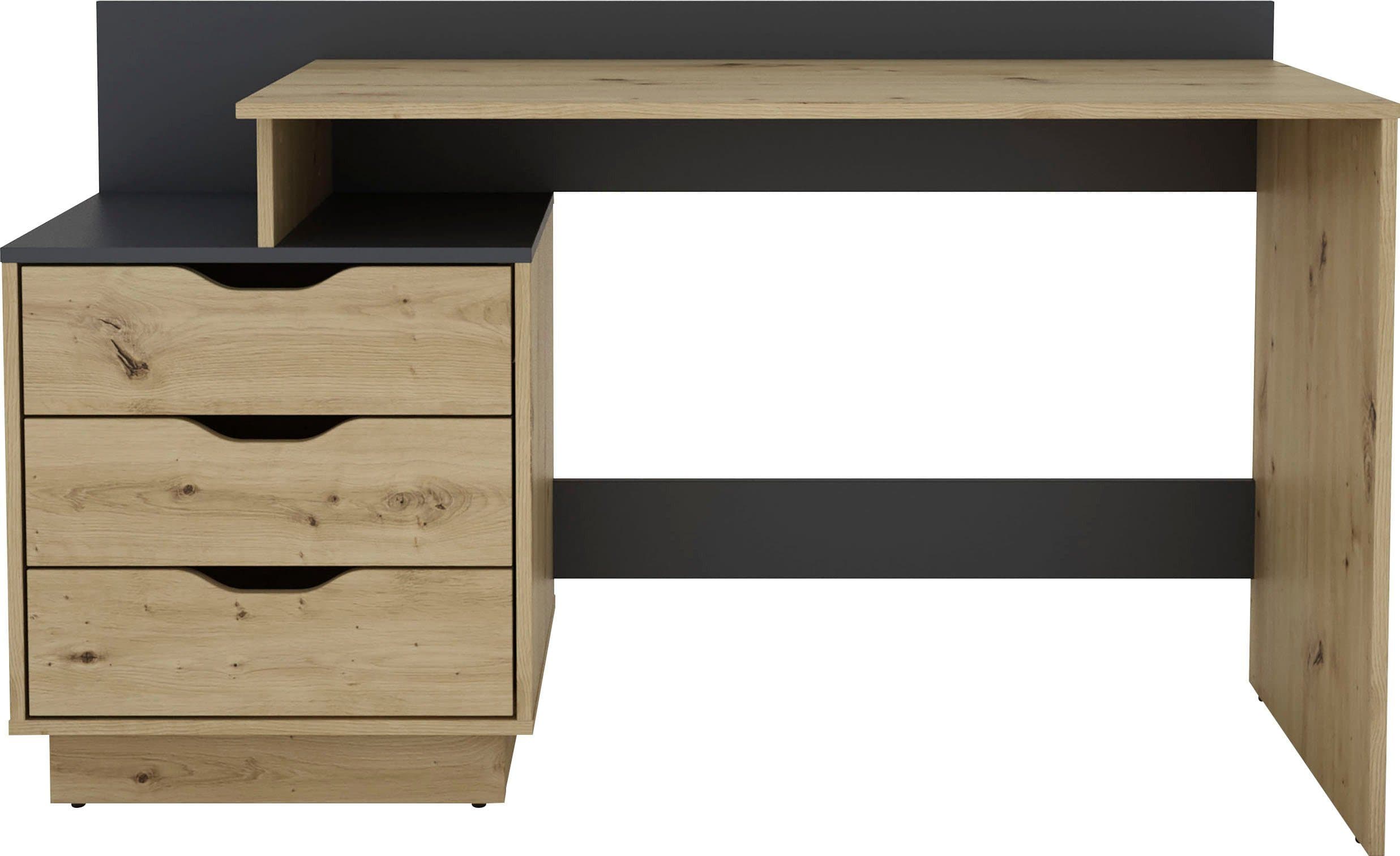 byLiving Schreibtisch Bern Modern Artisan Eiche Anthrazit - Bild 2