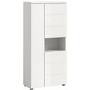 furnling Hochschrank Vera 1 offenes Fach, 3 Türen, Hochglanz Front, weiß Bild 2