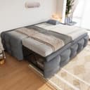 Flieks Daybett Schlafsofa mit Ausziehbett Teddy-Samt grau Bild 2