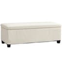 furnicato Sitztruhe Sitzbank mit Stauraum, Cord-Design, Stahlrahmen, Beige Bild 2