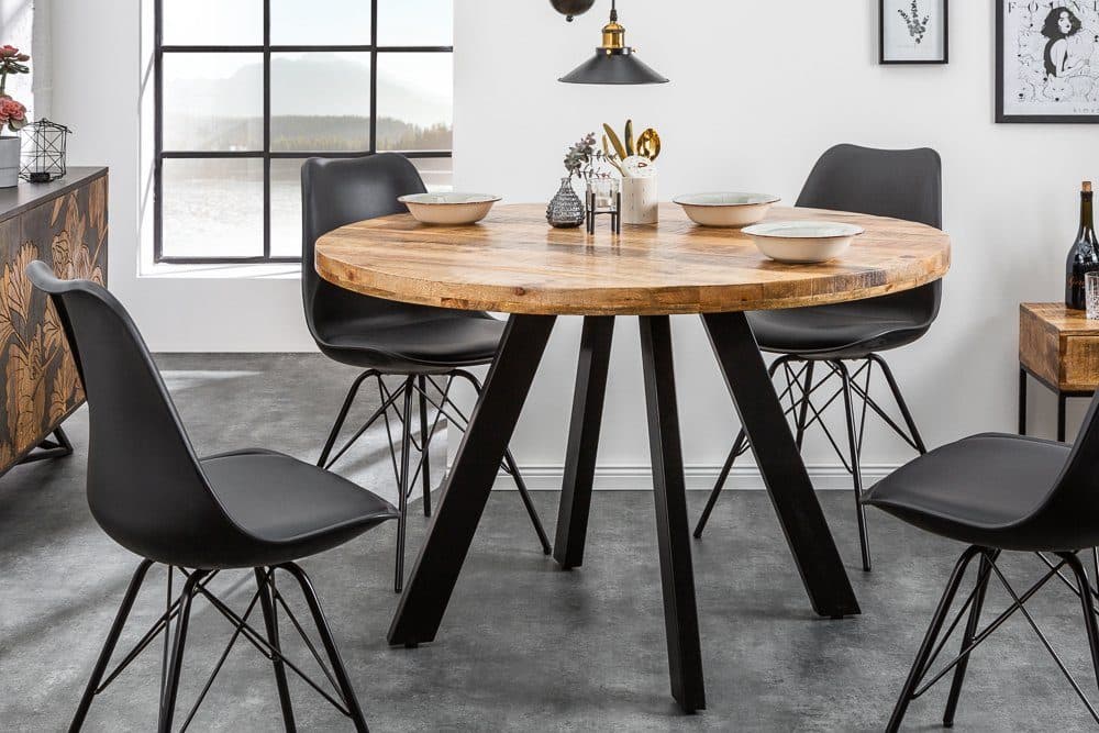 riess-ambiente Esstisch IRON CRAFT 120cm rund Mango-Massivholz Industrial Design - Bild 2