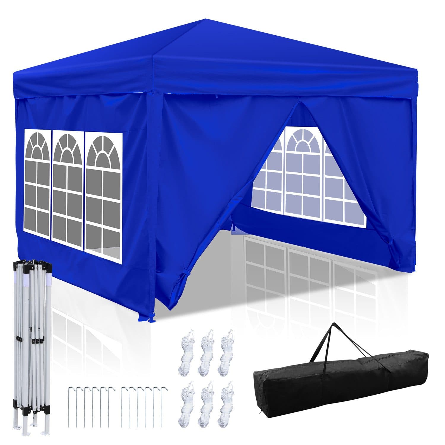 Clanmacy Faltpavillon 3x3m Blau UV-Schutz Wasserdicht - Bild 2