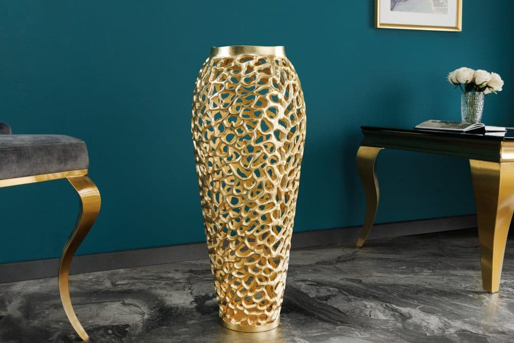 riess-ambiente Bodenvase ABSTRACT LEAF 65cm Gold - Bild 2