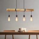 ZMH Pendelleuchte Holz Retro E27 Höhenverstellbar Industrial Esszimmer Küche Wohnzimmer Bild 2