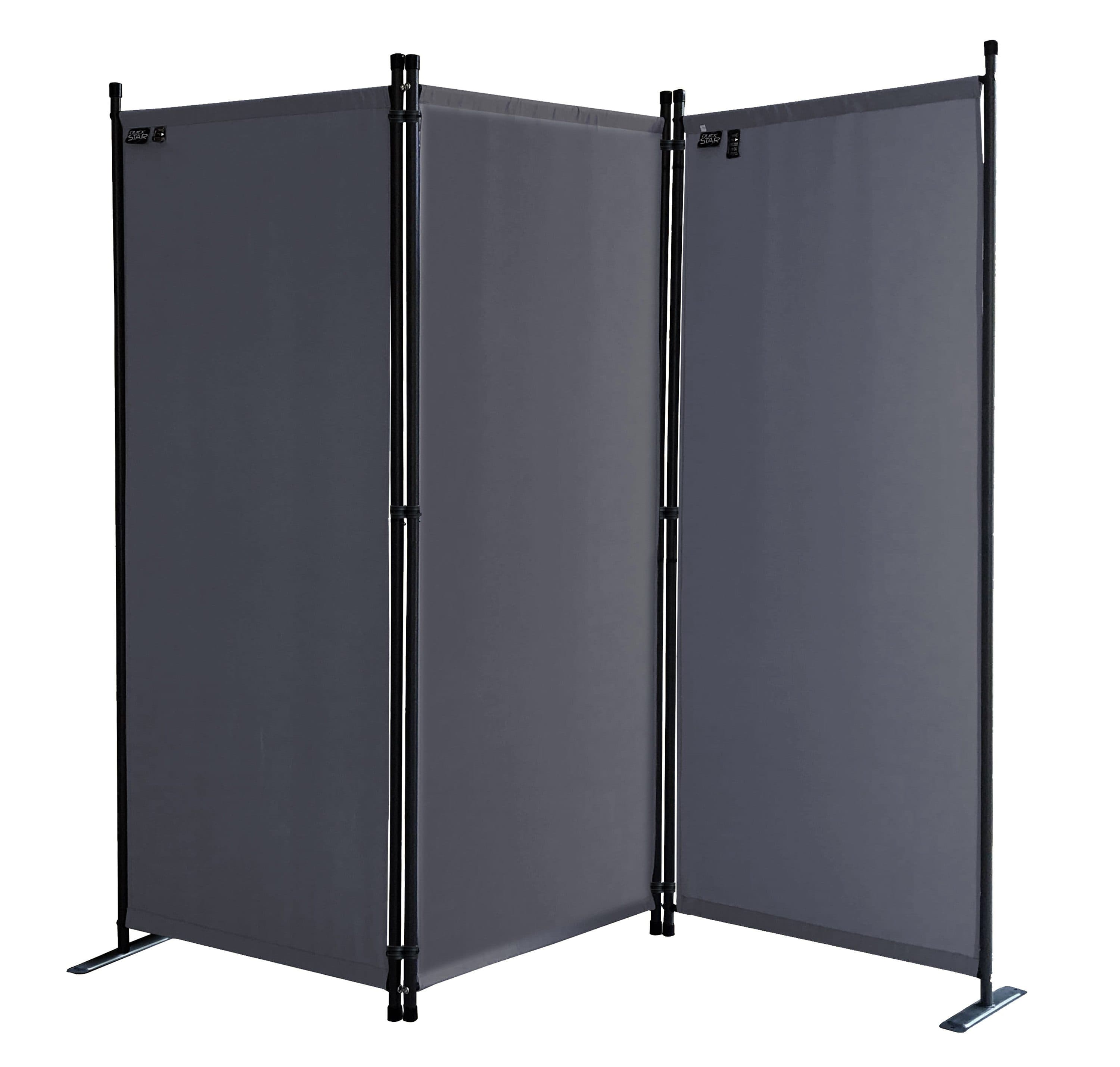 Quick Star Paravent 3-teilig Grau Faltbar Raumteiler Blickdicht