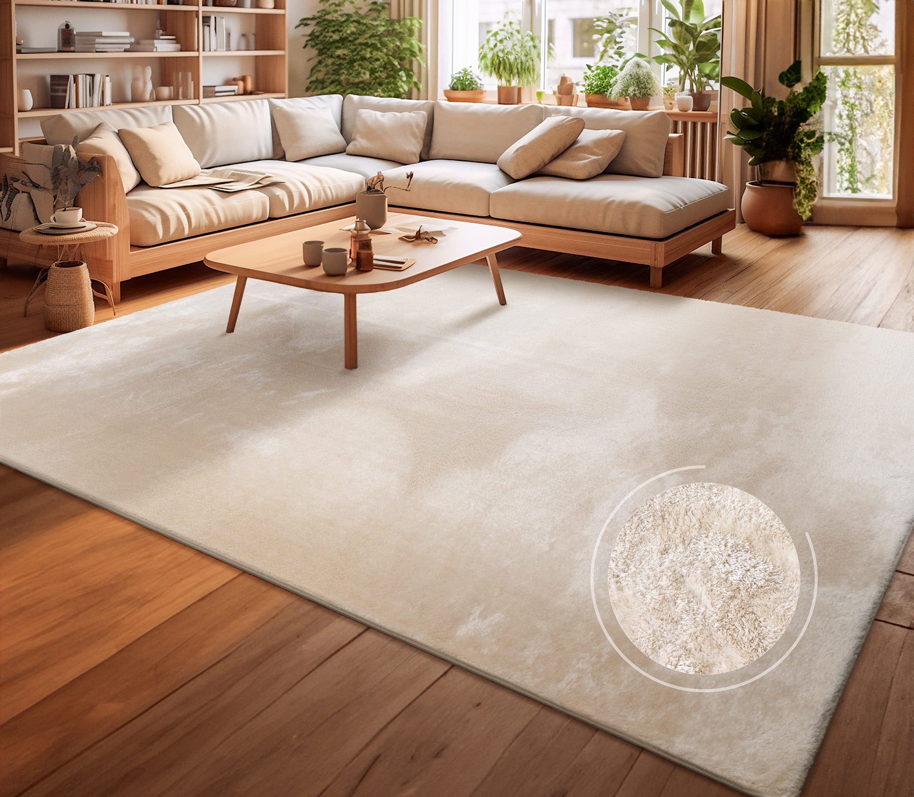 my home Teppich Andeer Kurzflor Uni Farben Beige Grau Anthrazit - Bild 2