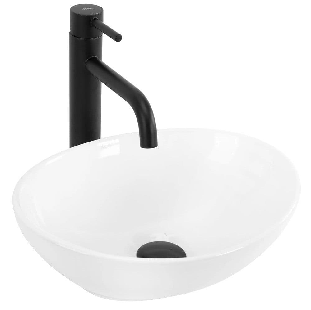 wohnwerk.idee Aufsatzwaschbecken Keramik Weiß Oval - Bild 2