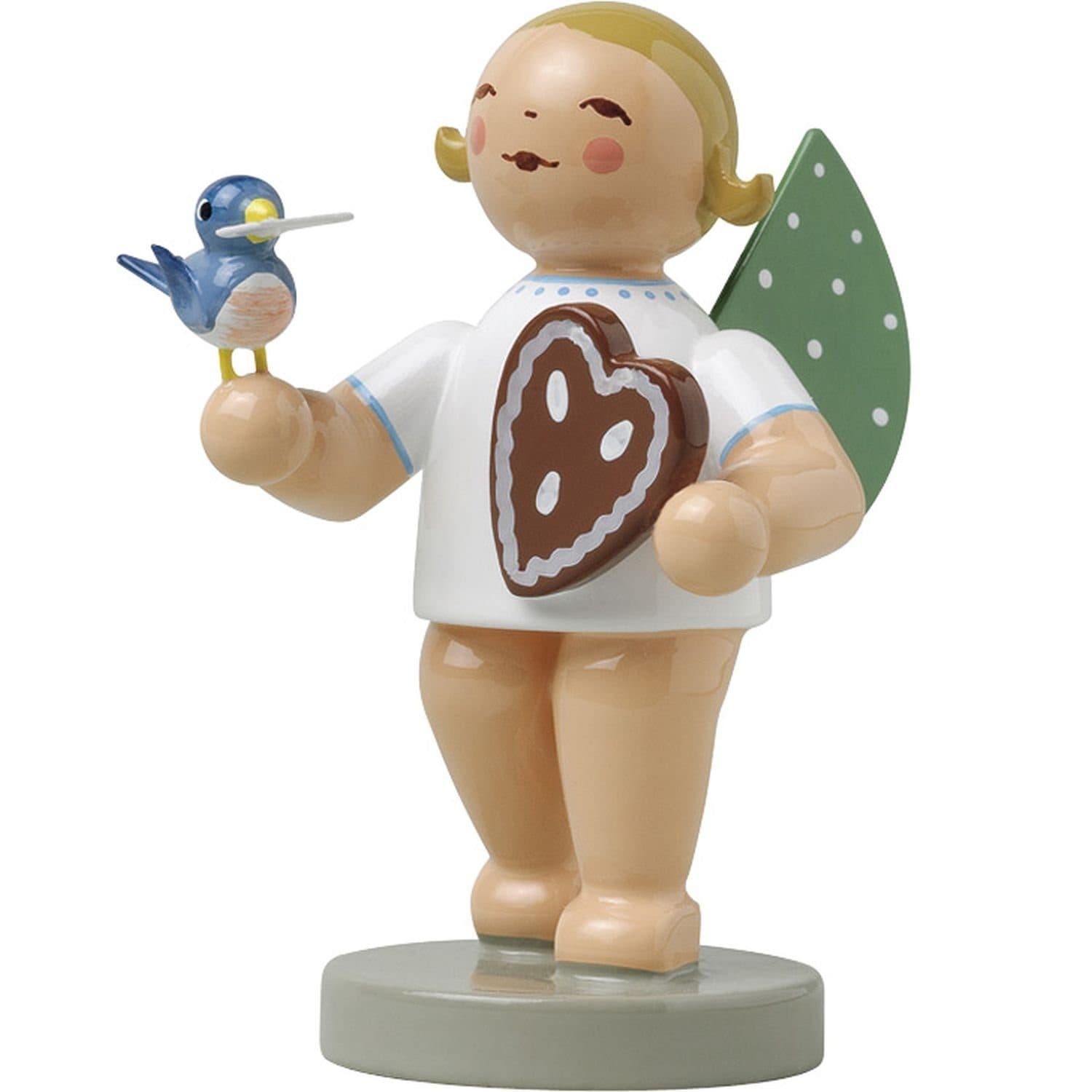 Wendt & Kühn Weihnachtsfigur Engel mit Lebkuchen und Vogel 650/150