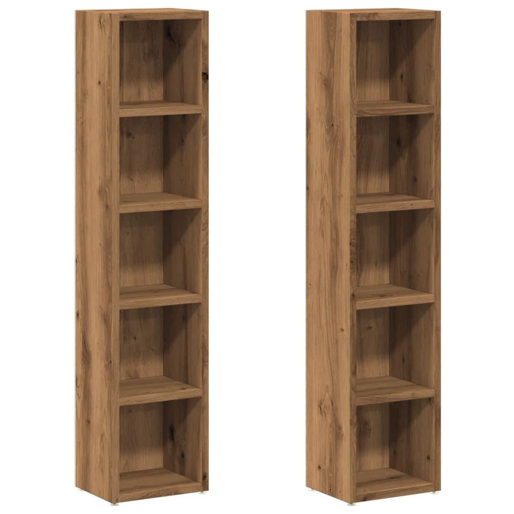 vidaXL CD-Regal 2-tlg. Artisan-Eiche Modern Holzwerkstoff - Bild 2
