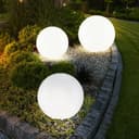 ETC-SHOP 3er Set LED Solar Kugelleuchten Garten Weiß Silber Bild 2