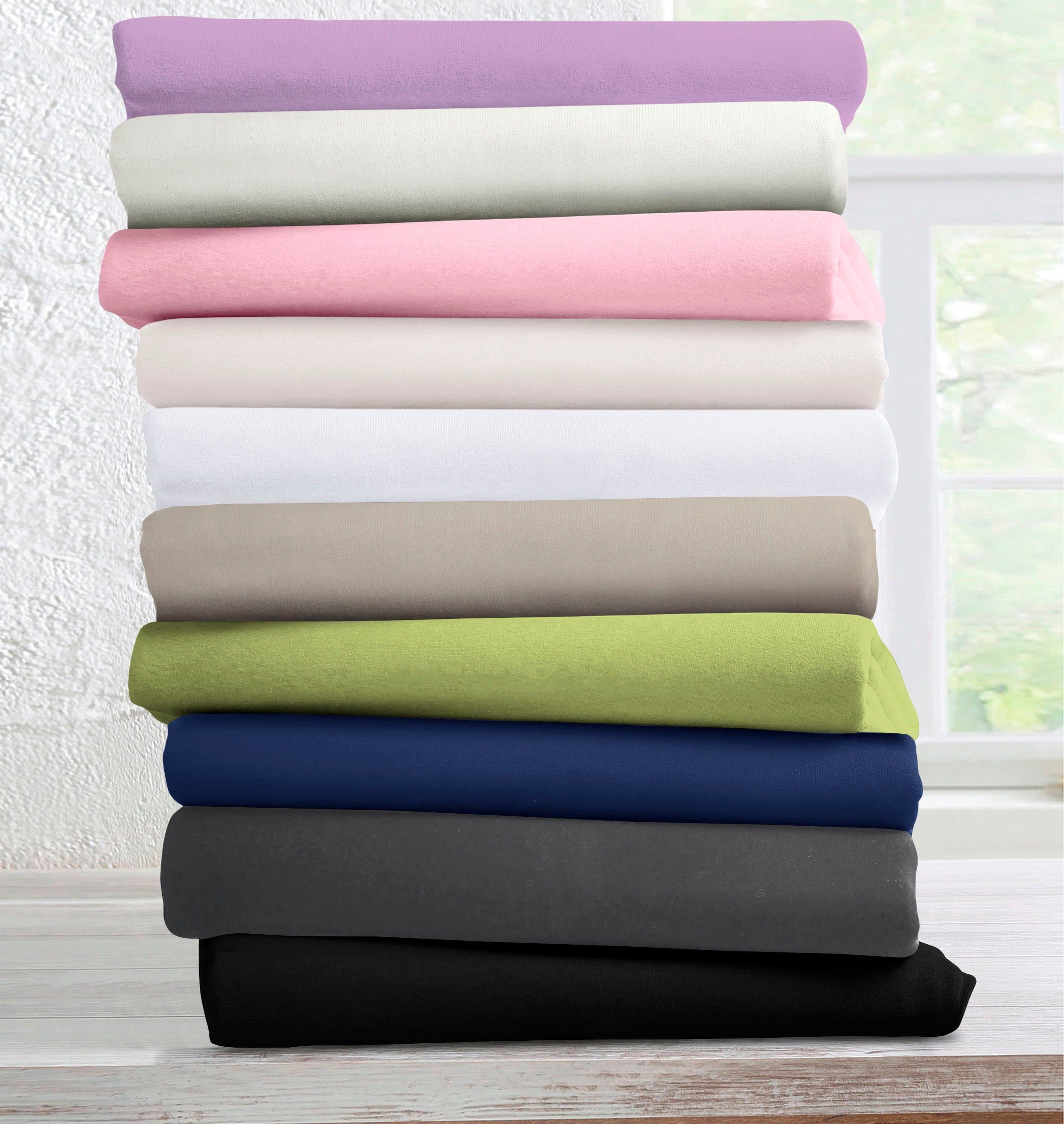 bellana Spannbettlaken Melone 100% Baumwolle Mako-Jersey Weiß - Bild 2