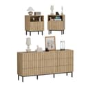 UEV Schlafzimmer-Set 3er-Set Industrial Stil Kommode 9 Schubladen 2 Nachttische Bild 2