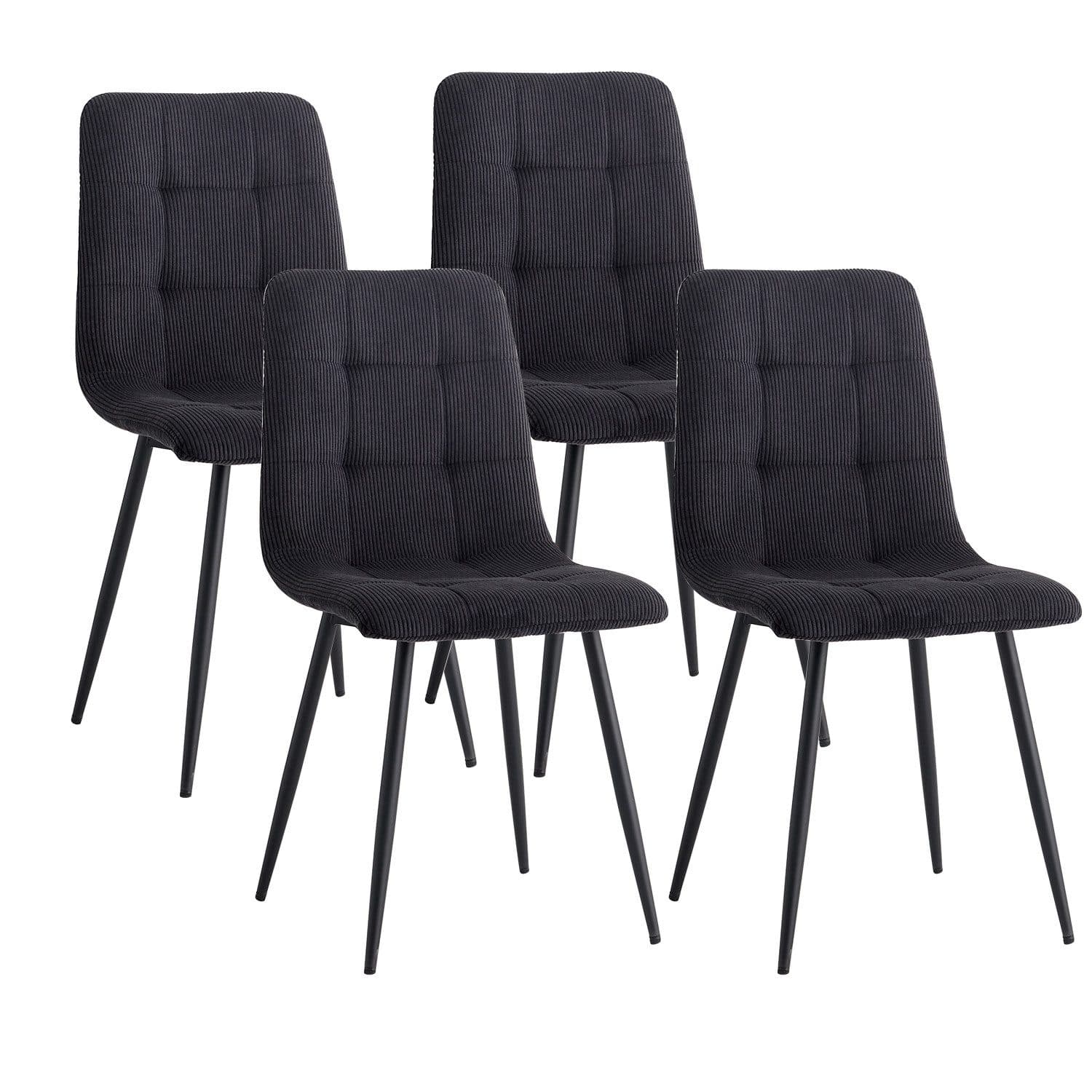 GrandCA HOME Esszimmerstuhl Cord Schwarz 4er Set - Bild 2