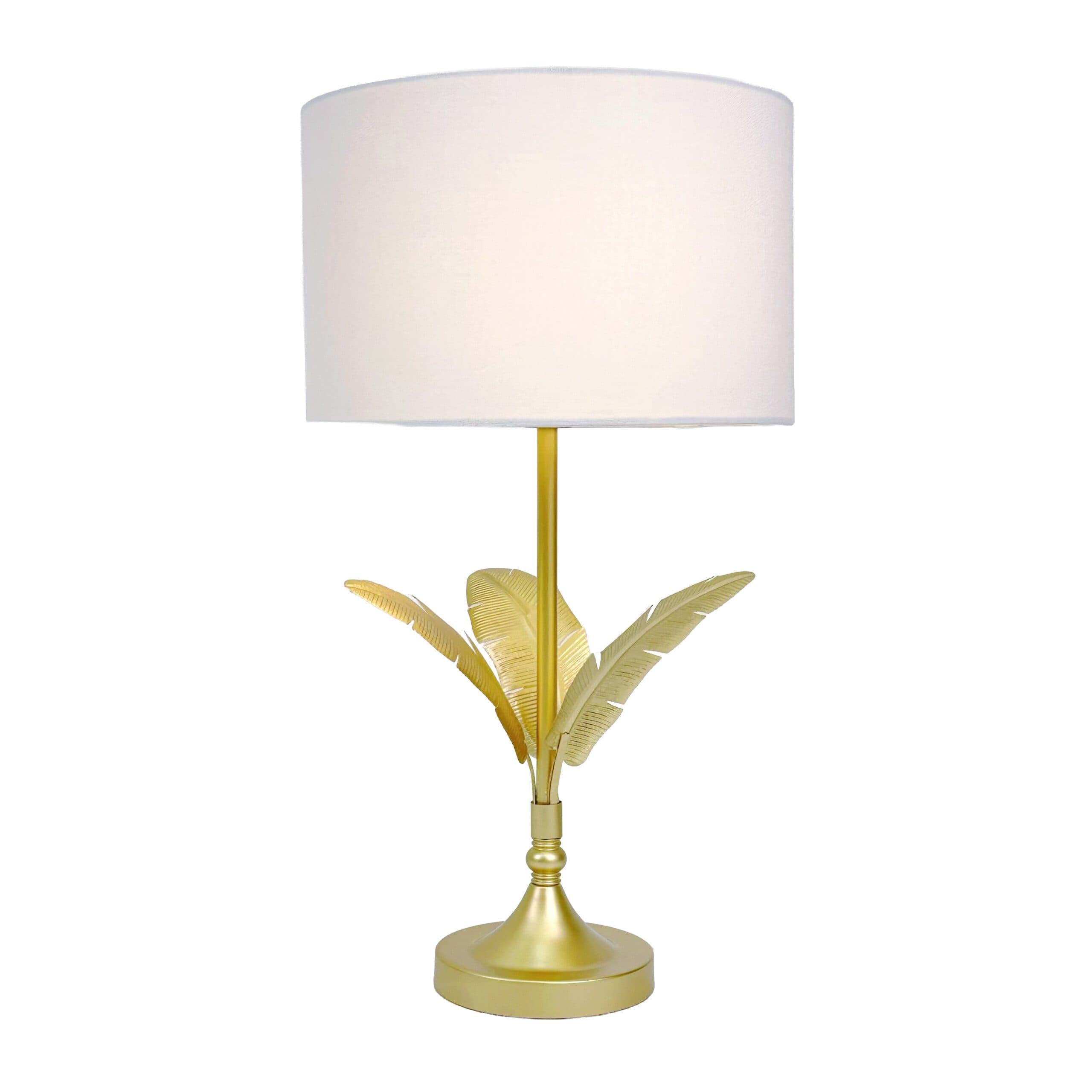 relaxdays Nachttischlampe Palmenblatt Weiß/Gold - Bild 2