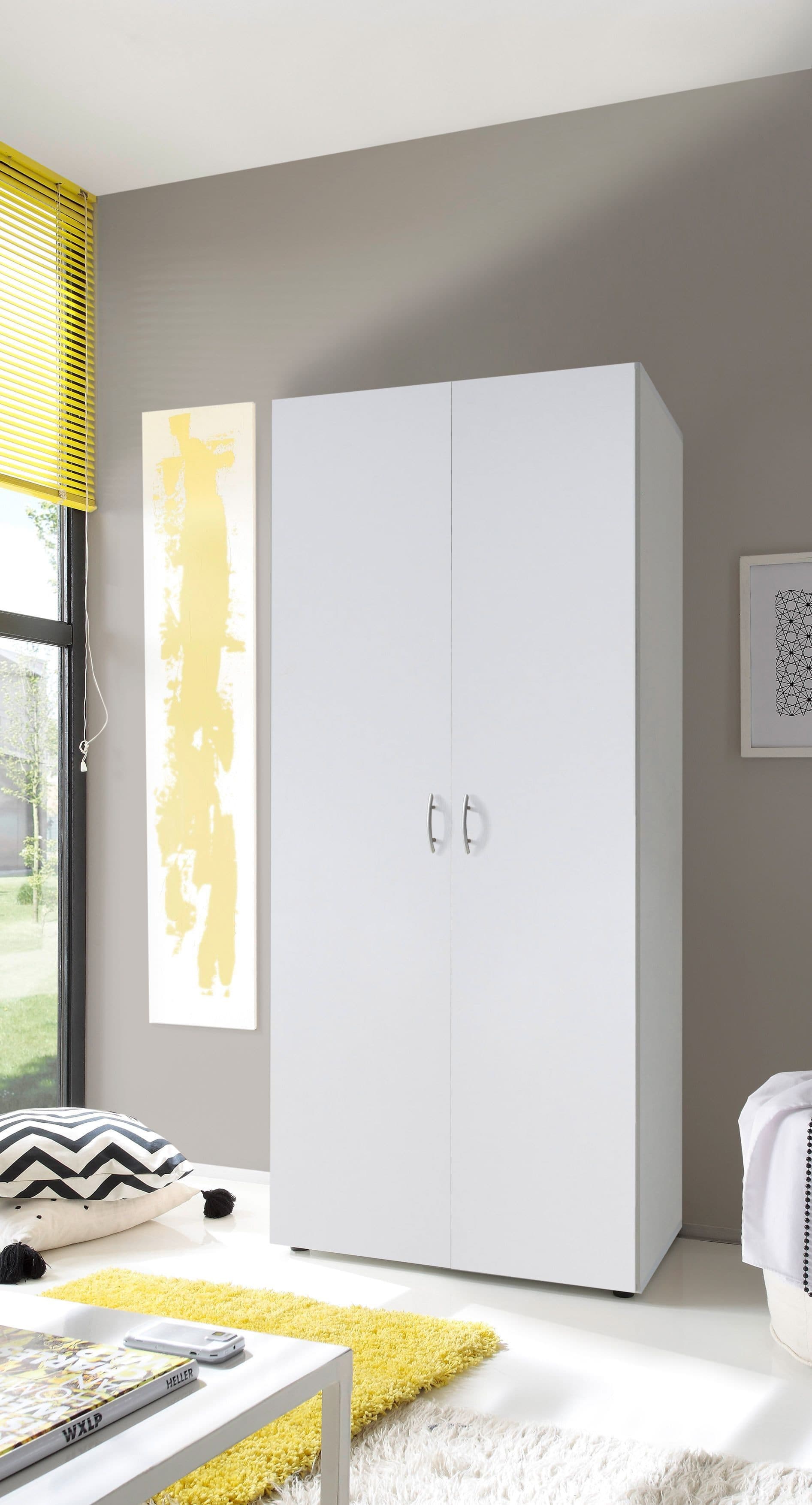 Pol-Power Kleiderschrank BASE 2 Weiß Drehtürenschrank - Bild 2