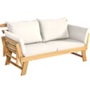 COSTWAY Gartenbank 4-in-1 XXL mit Liegefunktion Weiß Bild 2