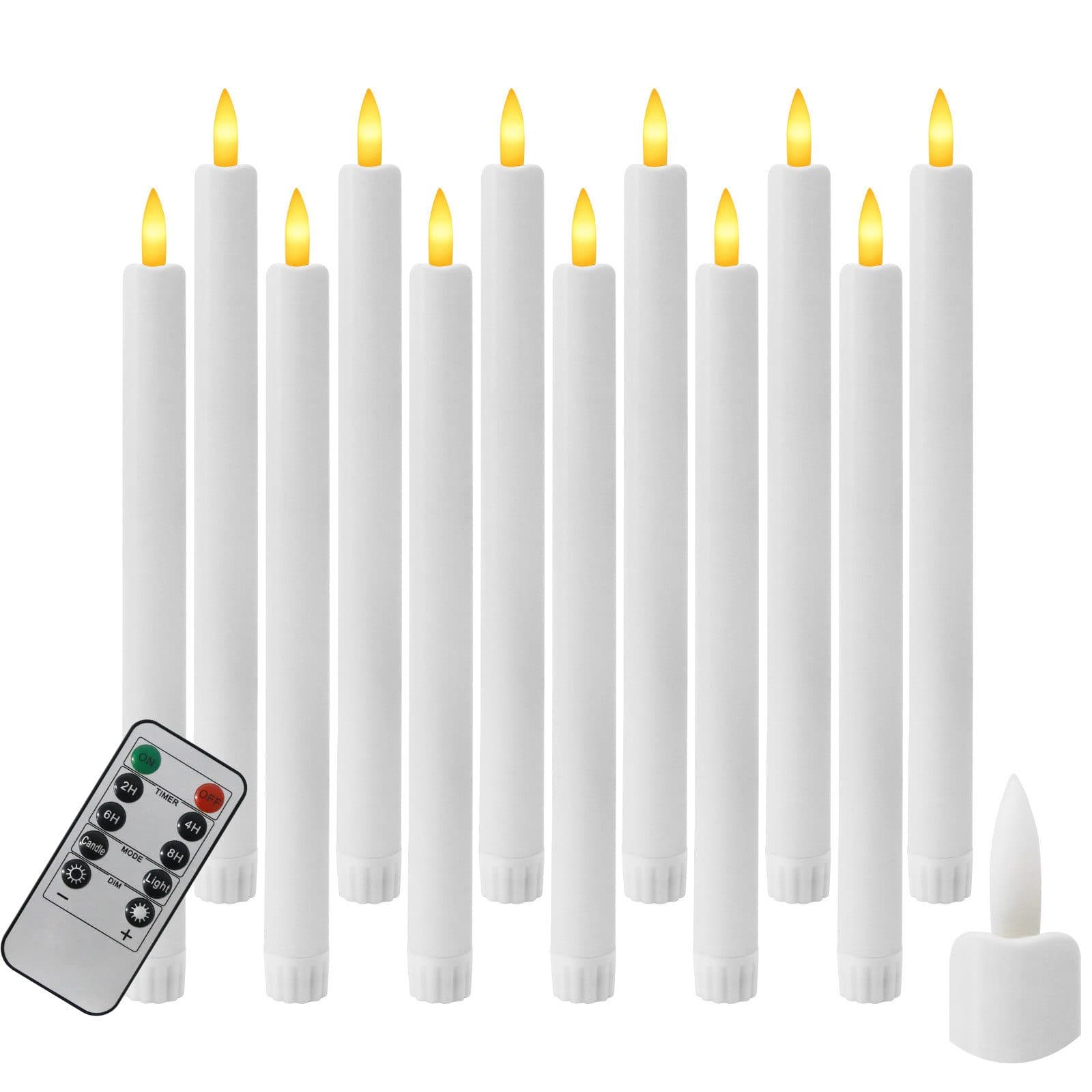 kisidus LED-Kerze LED Weihnachten Kerzen mit Fernbedienung 12pcs Flammenlose Tafelkerzen mit Timerfunktion - Bild 2
