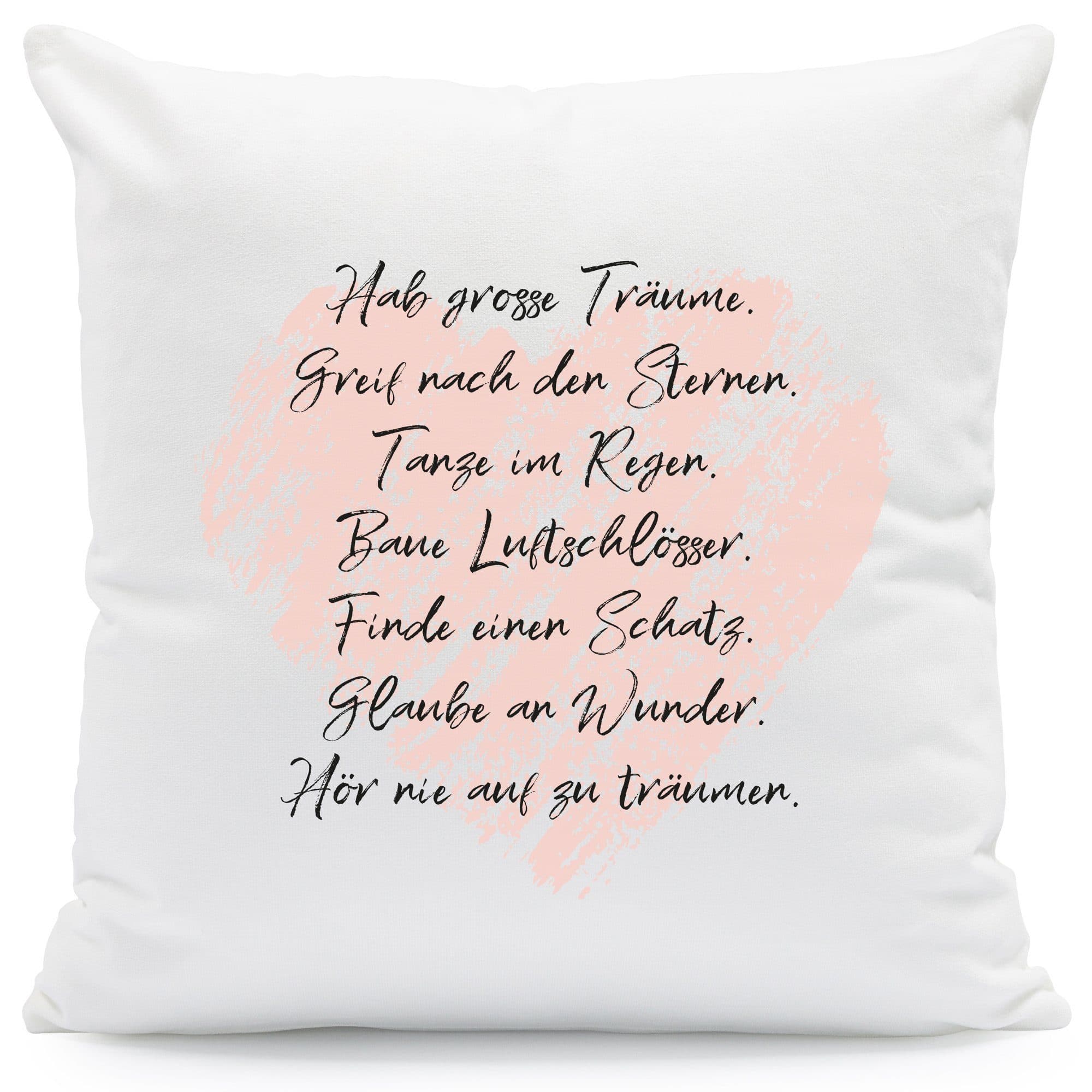 GRAVURZEILE Zierkissen mit Spruch - Traumsprüche - Geschenk für Kinder, starke Farben ohne Verblassen, Maschinenwäsche geeignet - mit Füllung - Bild 2