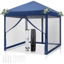 LALAHO Faltpavillon 3x3m Grau mit Netzvorhängen & UV-Schutz Bild 2