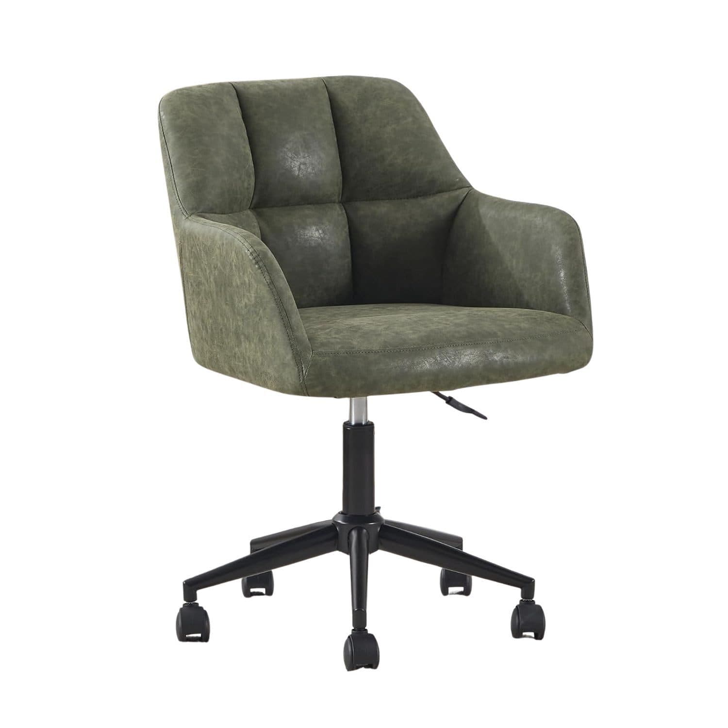 WAHSON Bürostuhl Samt/PU-Leder Grün Drehstuhl mit Metallgestell - Bild 2