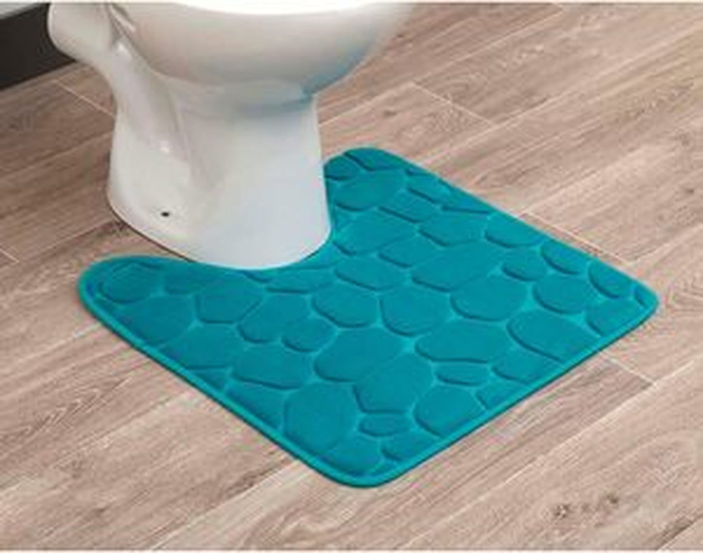 LikeKa WC-Vorleger Türkis mit Ausschnitt Memory Foam