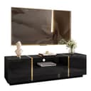 Lookway TV-Schrank ONYX Schwarz Hochglanz mit Goldakzenten Bild 2