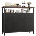 Homfa Küchenschrank Sideboard 3 Schubladen 3 Türen Weiß Bild 2