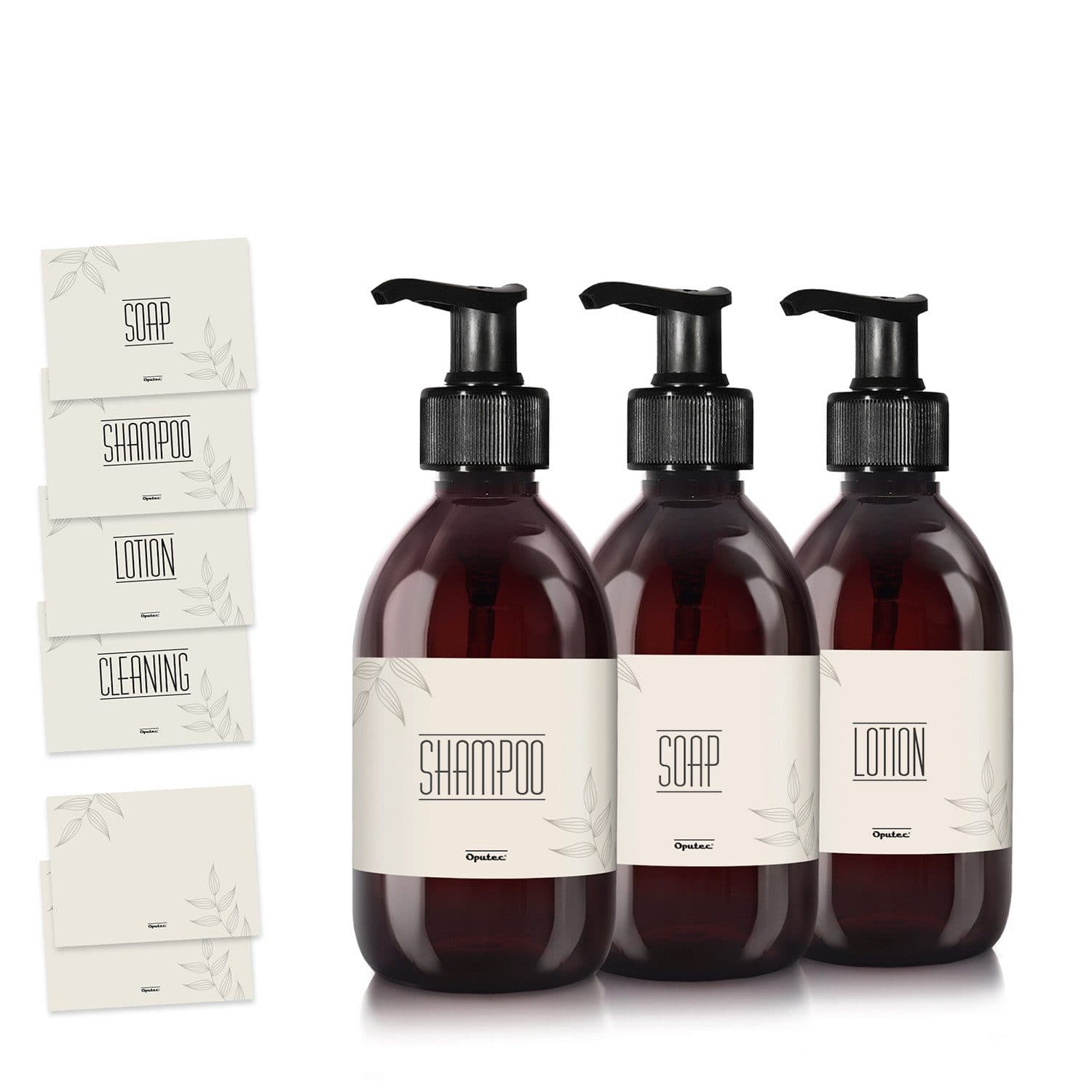 Oputec Seifenspender 3er Set 300ml Kunststoff Braun Nachfüllbar - Bild 2