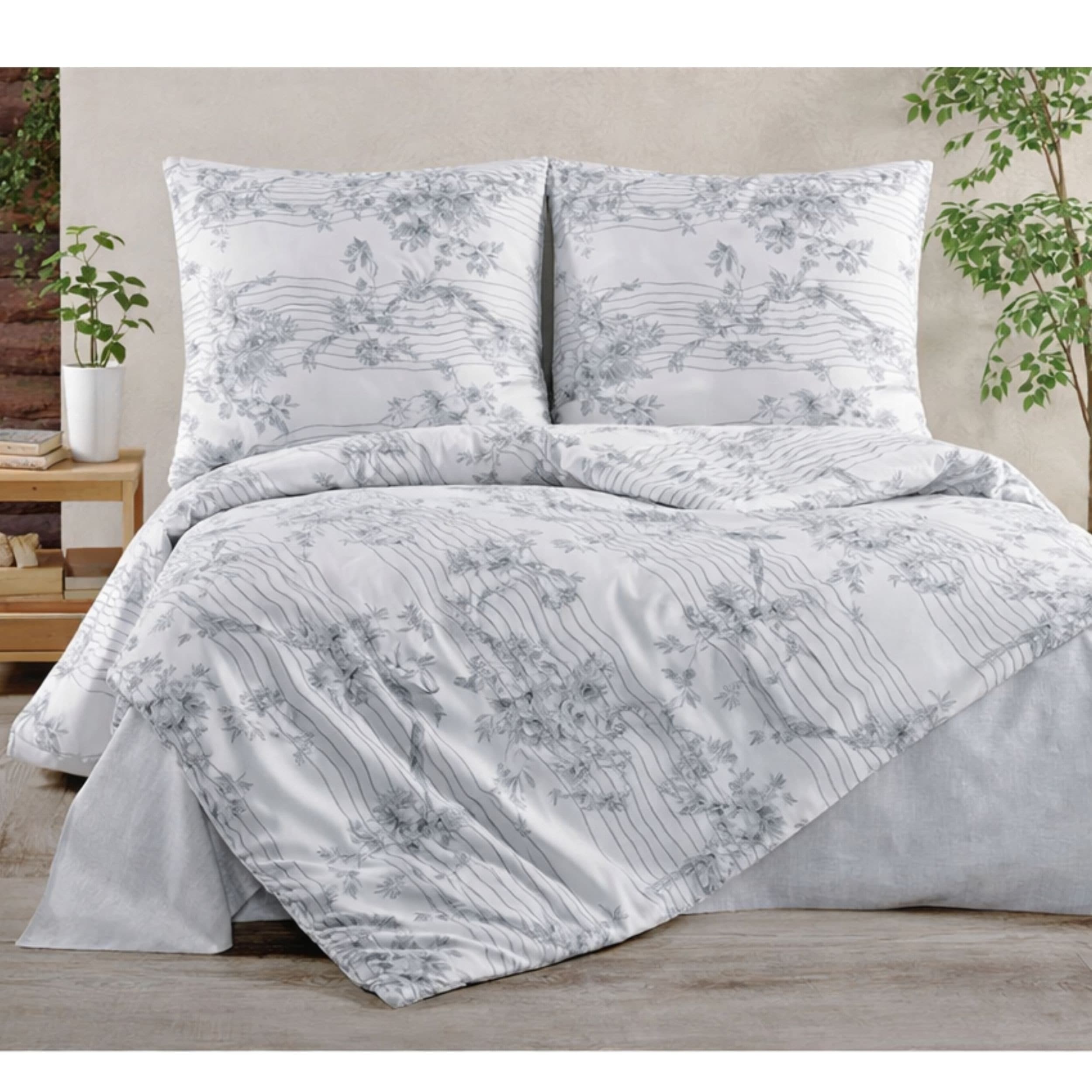ZIRVEHOME Bettwäsche Baumwolle Florales Muster 3-teilig 200x200 cm - Bild 2