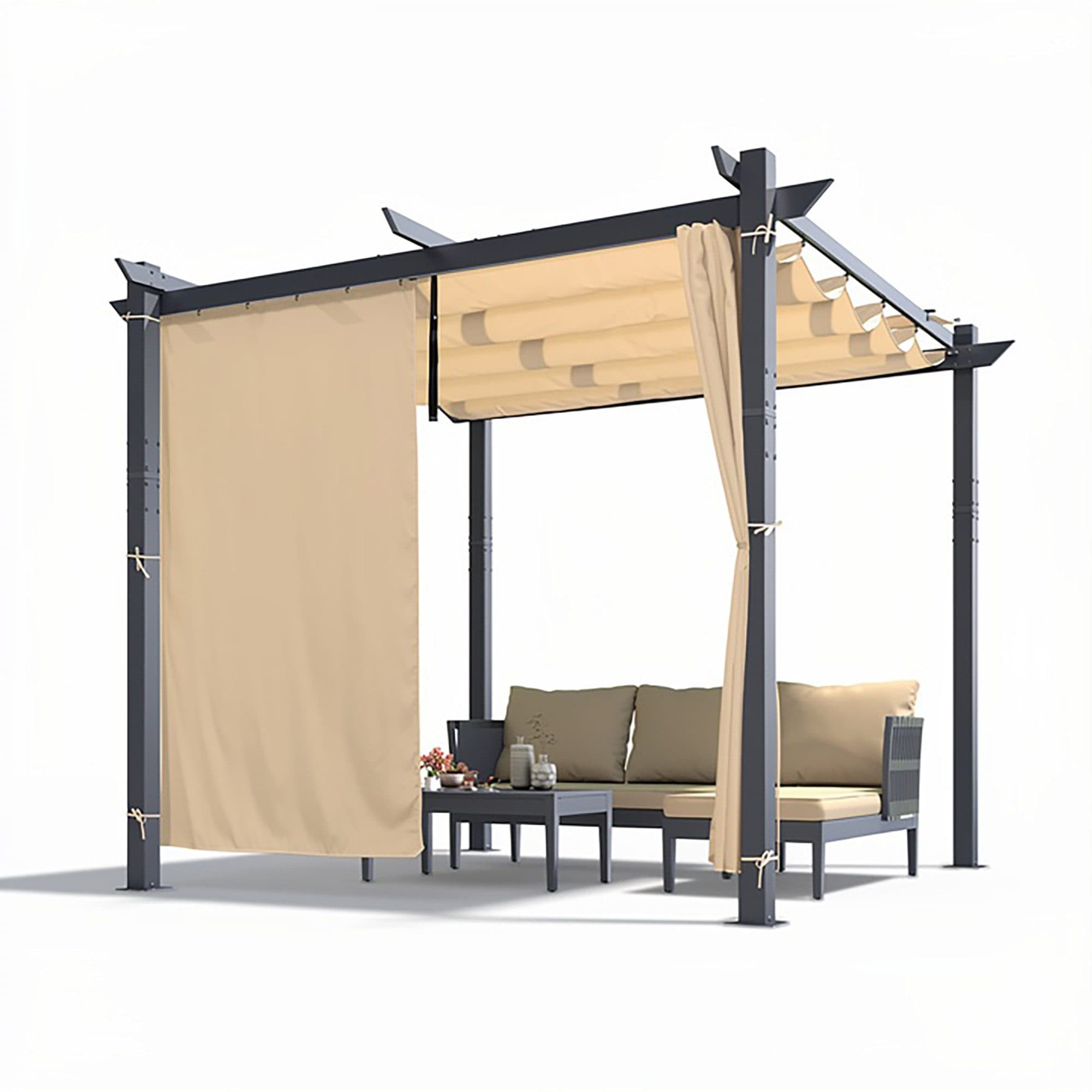 PURPLE LEAF Pergola mit Schiebedach Aluminium Seitenvorhang - Bild 2
