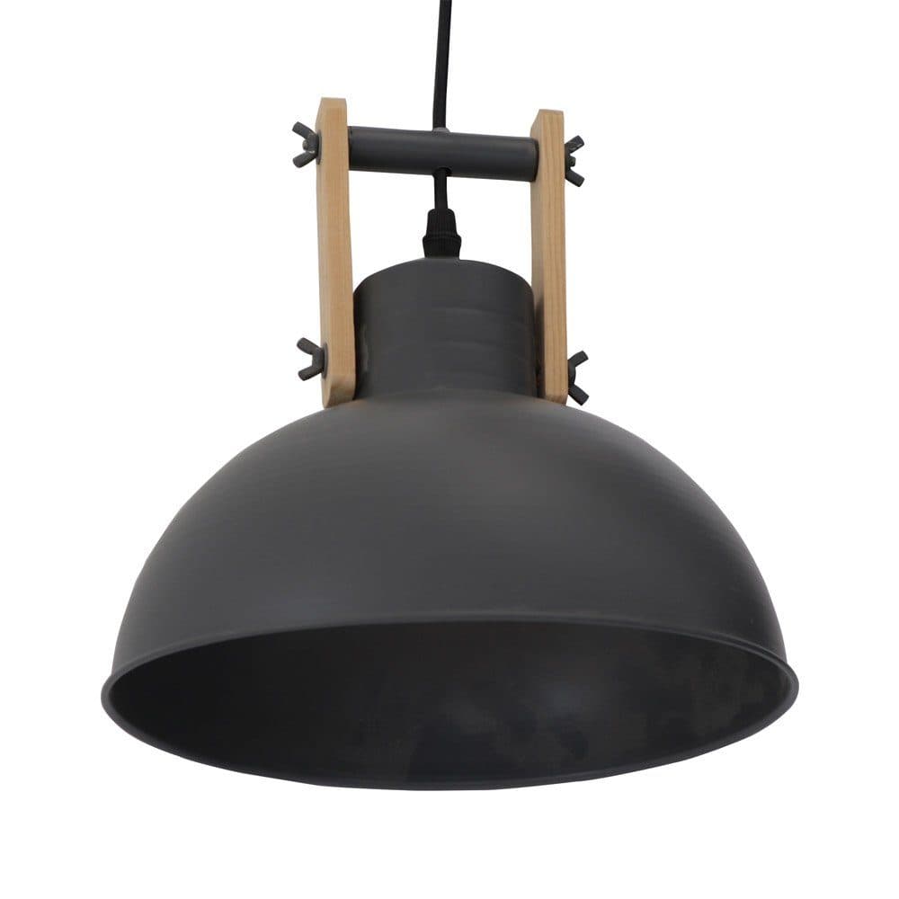 Grafelstein Hängeleuchte SPOTLIGHT Dunkelgrau Natur Holz Metall