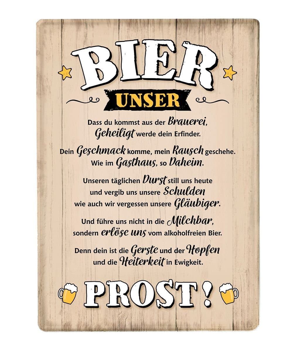 Gilde Metallschild Wandbild Bier Motiv BIER UNSER Creme-Weiß - Bild 2