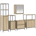 vidaXL Badezimmermöbel-Set 5-tlg. Beige Holzwerkstoff mit Spiegel Bild 2