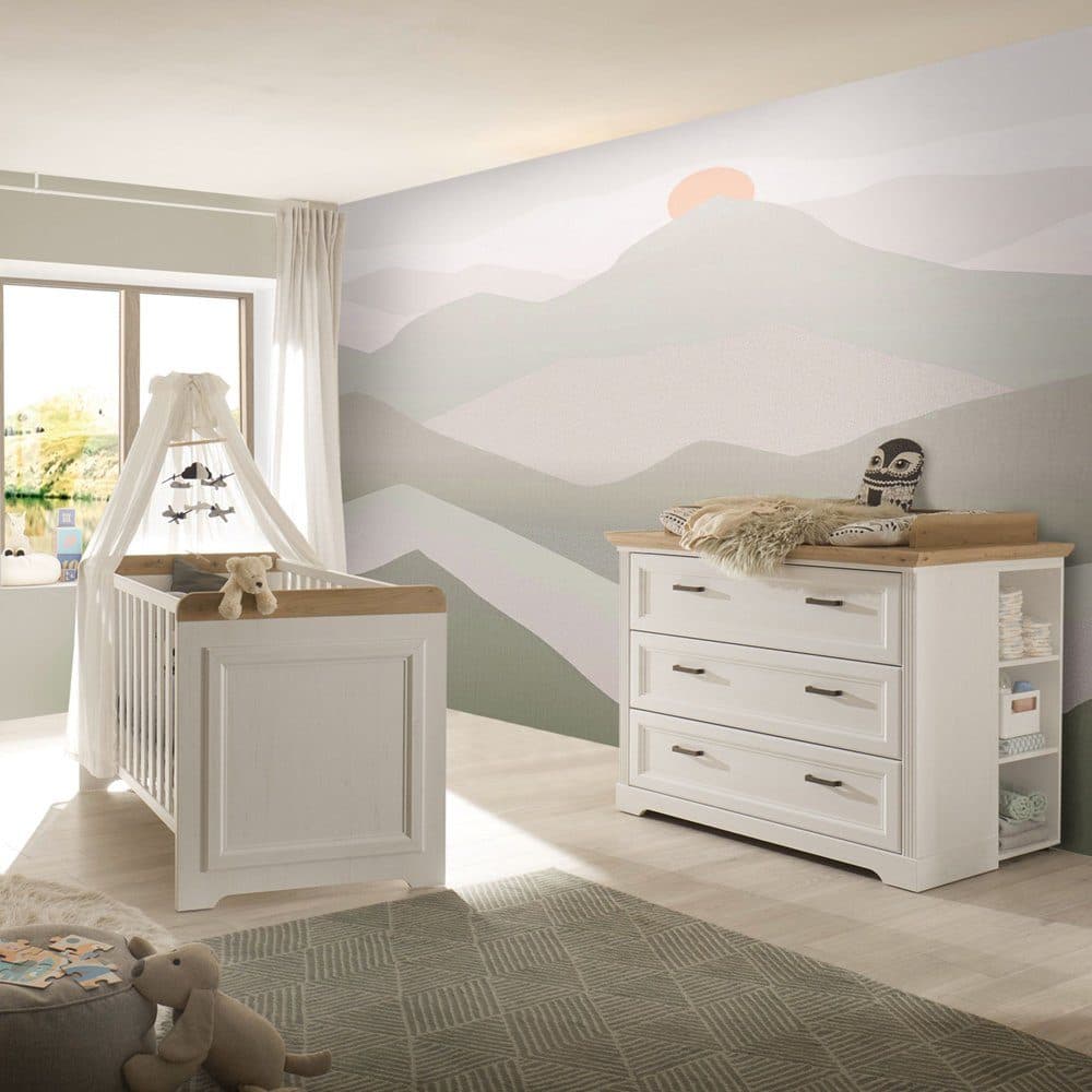 Lomadox Babyzimmer-Komplettset JASPER-78 Weiß Landhausstil - Bild 2