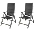 LEX Gartensessel 2er-Set Comfort 6-fach verstellbar gepolstert schwarz Bild 2